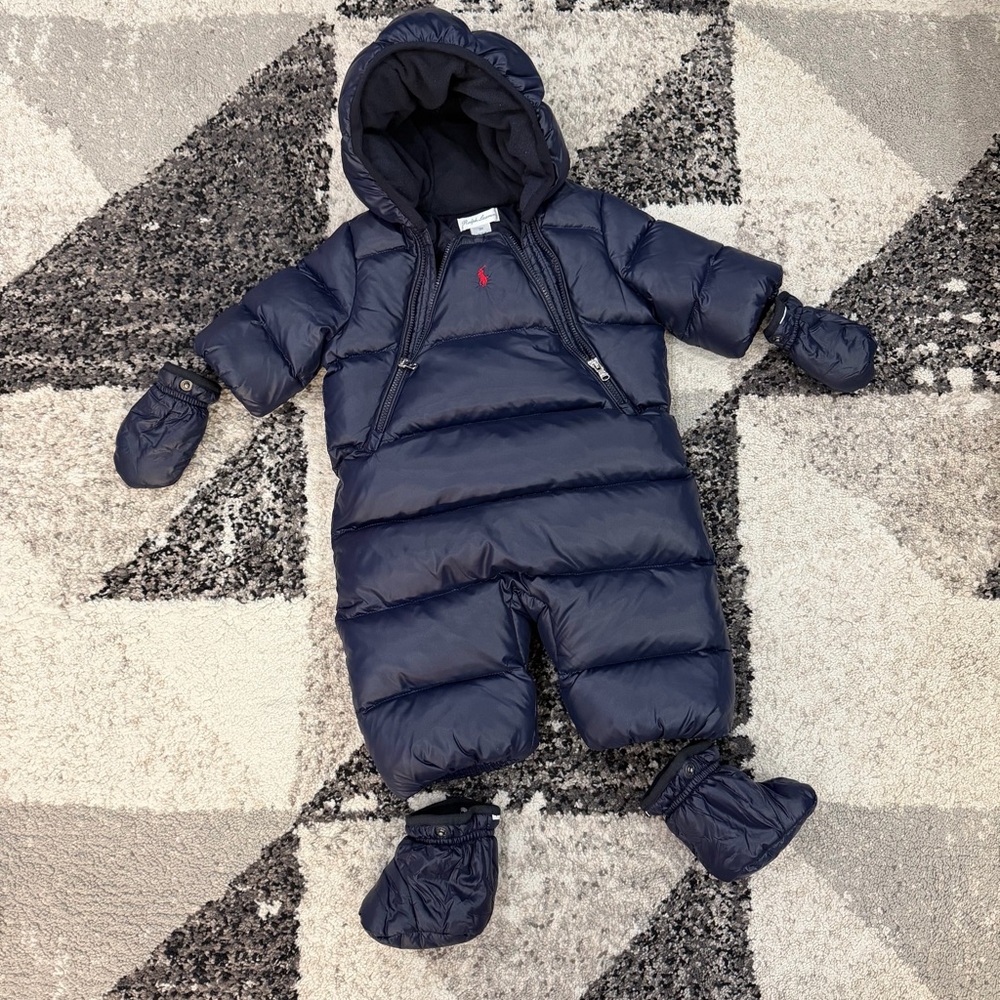 Ralph Lauren Navy Baby Snowsuit with Hood